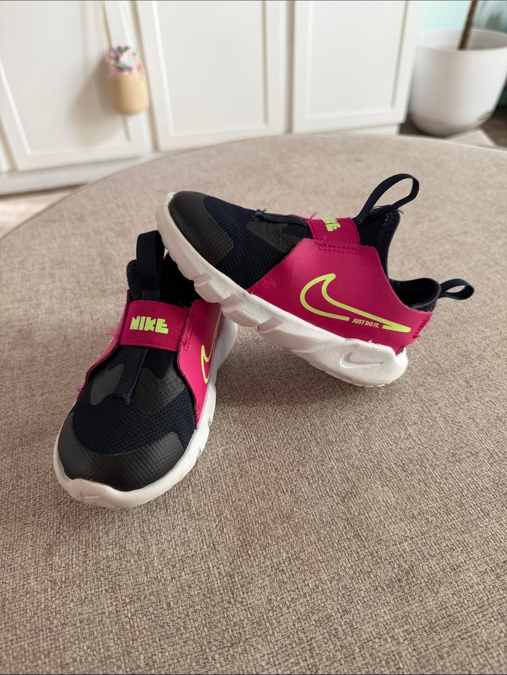 Nike Kids Navy, Pink & Neon Yellow Slip-On Sneakers